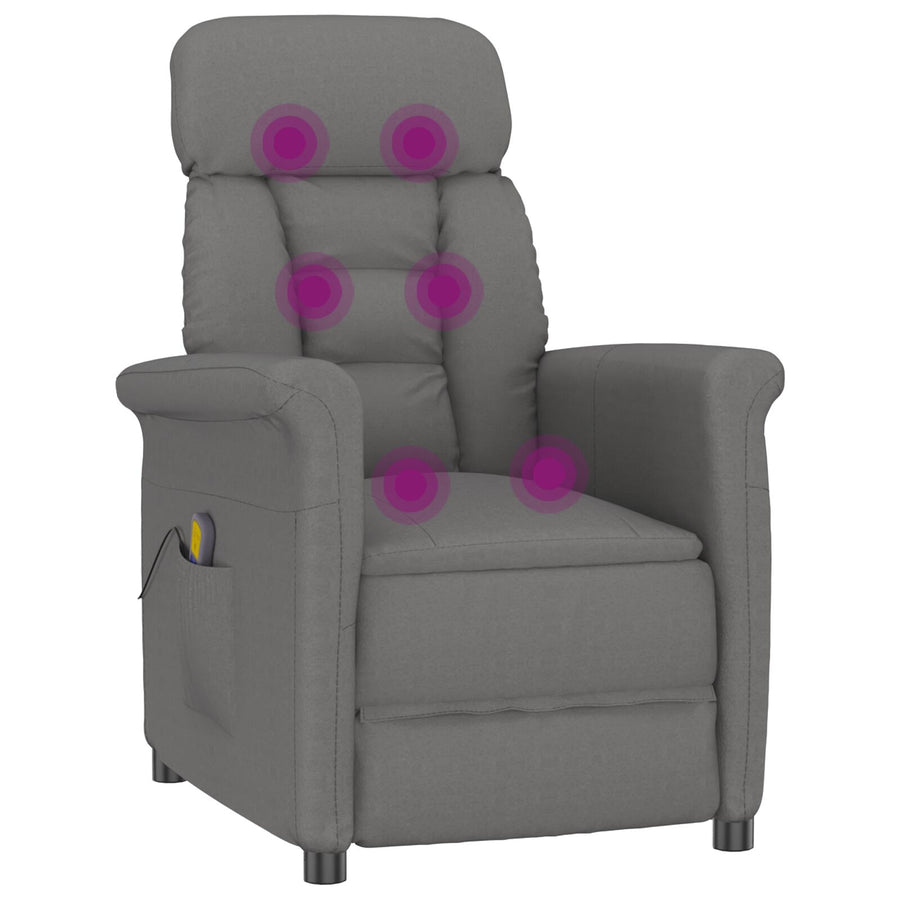 Massagestoel Donkergrijze Microvezel Donkergrijs