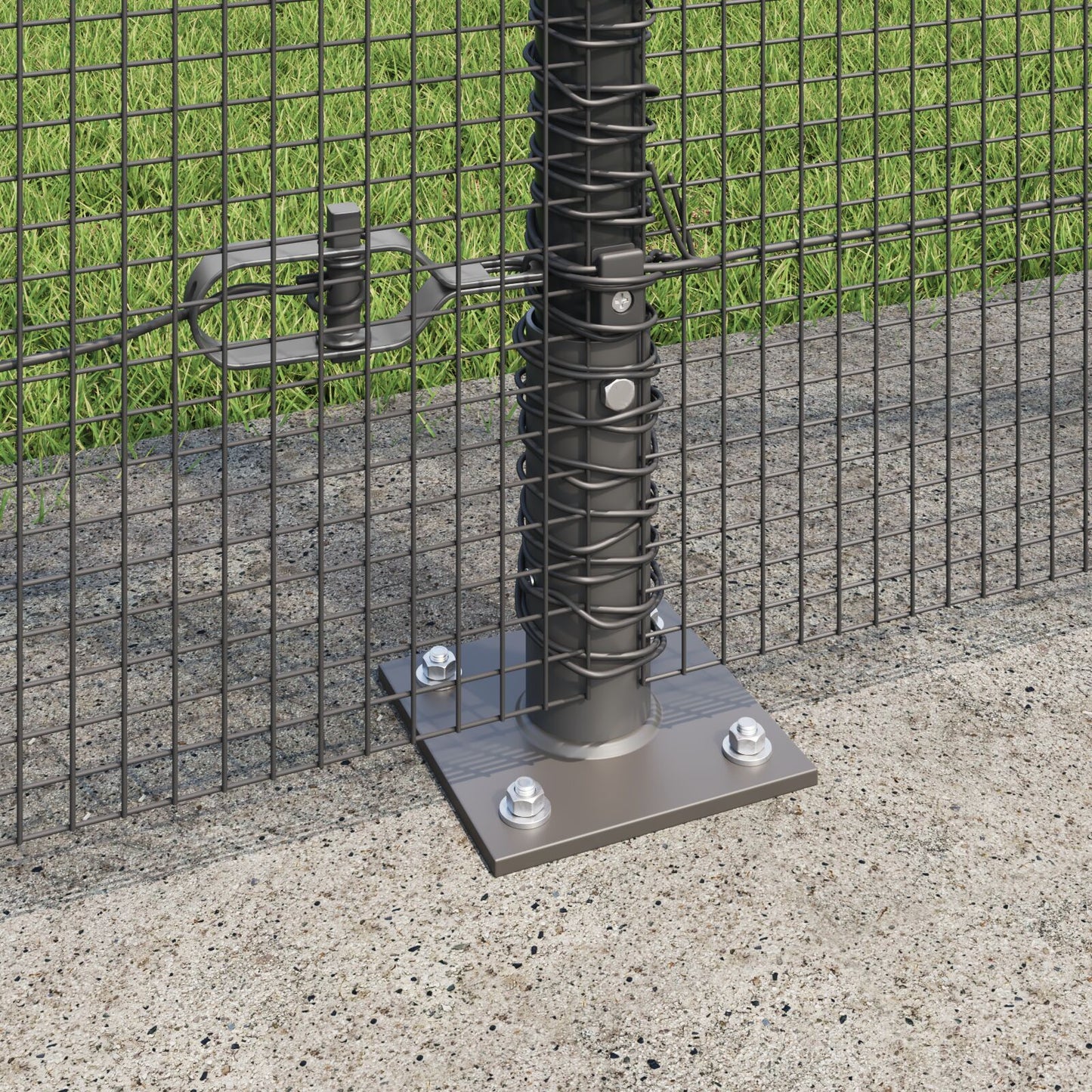 Gelaste Draadomheining Met 13 Flanged Stokken Grijs 1.4X25 M Staal Gegalvaniseerd Staal