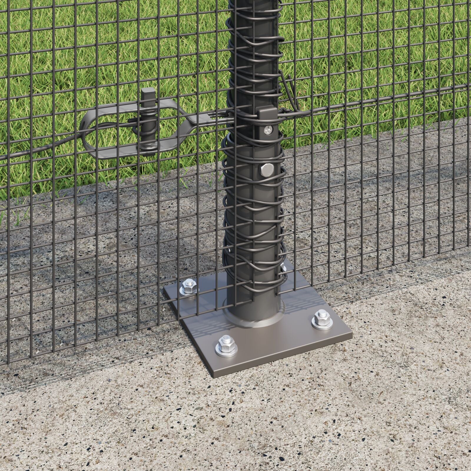 Gelaste Draadomheining Met 13 Flanged Stokken Grijs 1.4X25 M Staal Gegalvaniseerd Staal