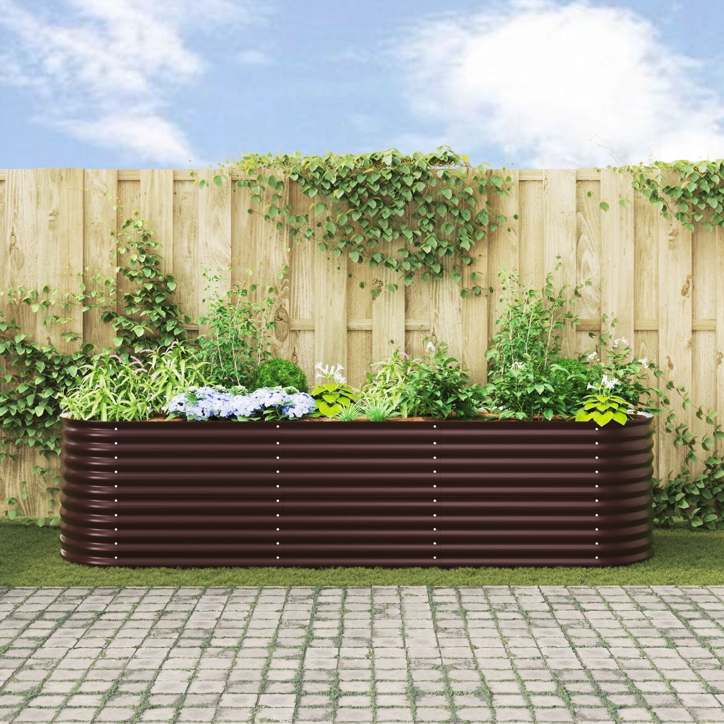 Tuin Plantbed Gegalvaniseerd Staal 320 x 80 x 81 cm Bruin