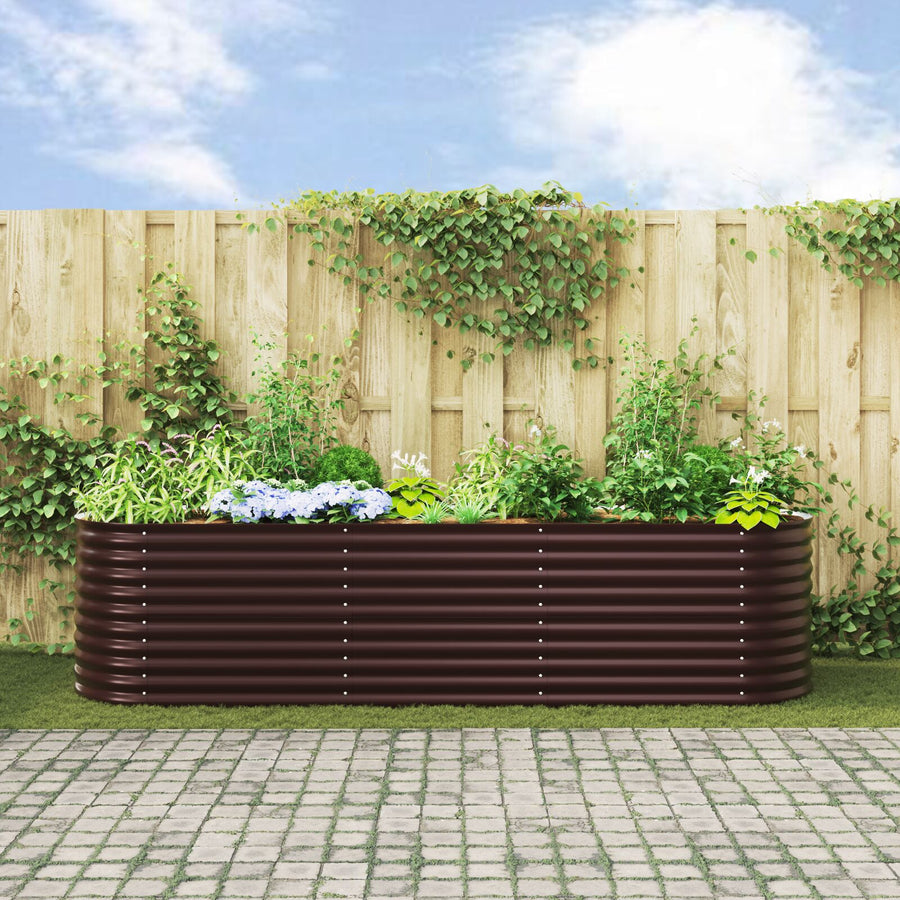 Tuin Plantbed Gegalvaniseerd Staal 320 x 80 x 81 cm Bruin
