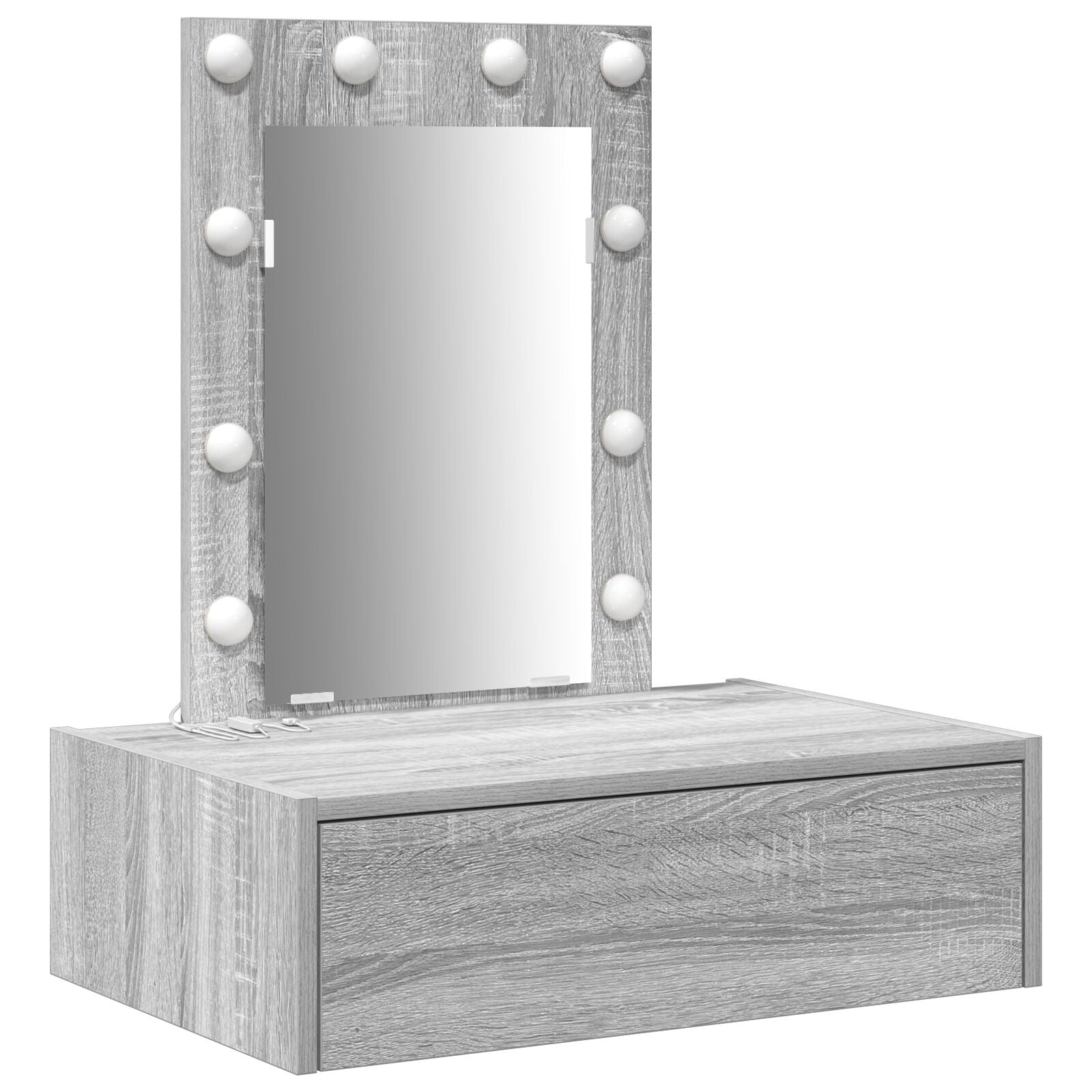 Wandkaptafel Verlichting 60 x 40 x 70 cm Grijs sonoma met LED