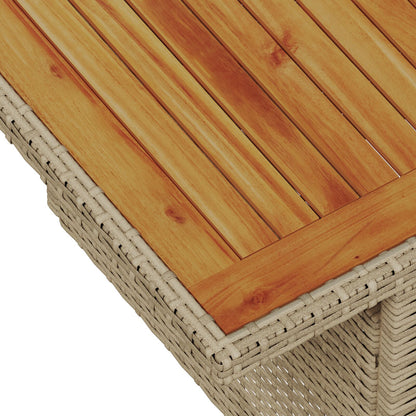 9-Delige Tuin Dining Set Met Kussens Beige Poly Rattan Acacia Wit