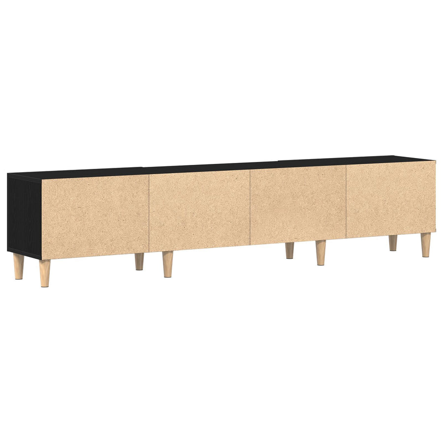 Tv Meubel Zwart Eiken 180X31,5X40 Cm Geengineerd Hout