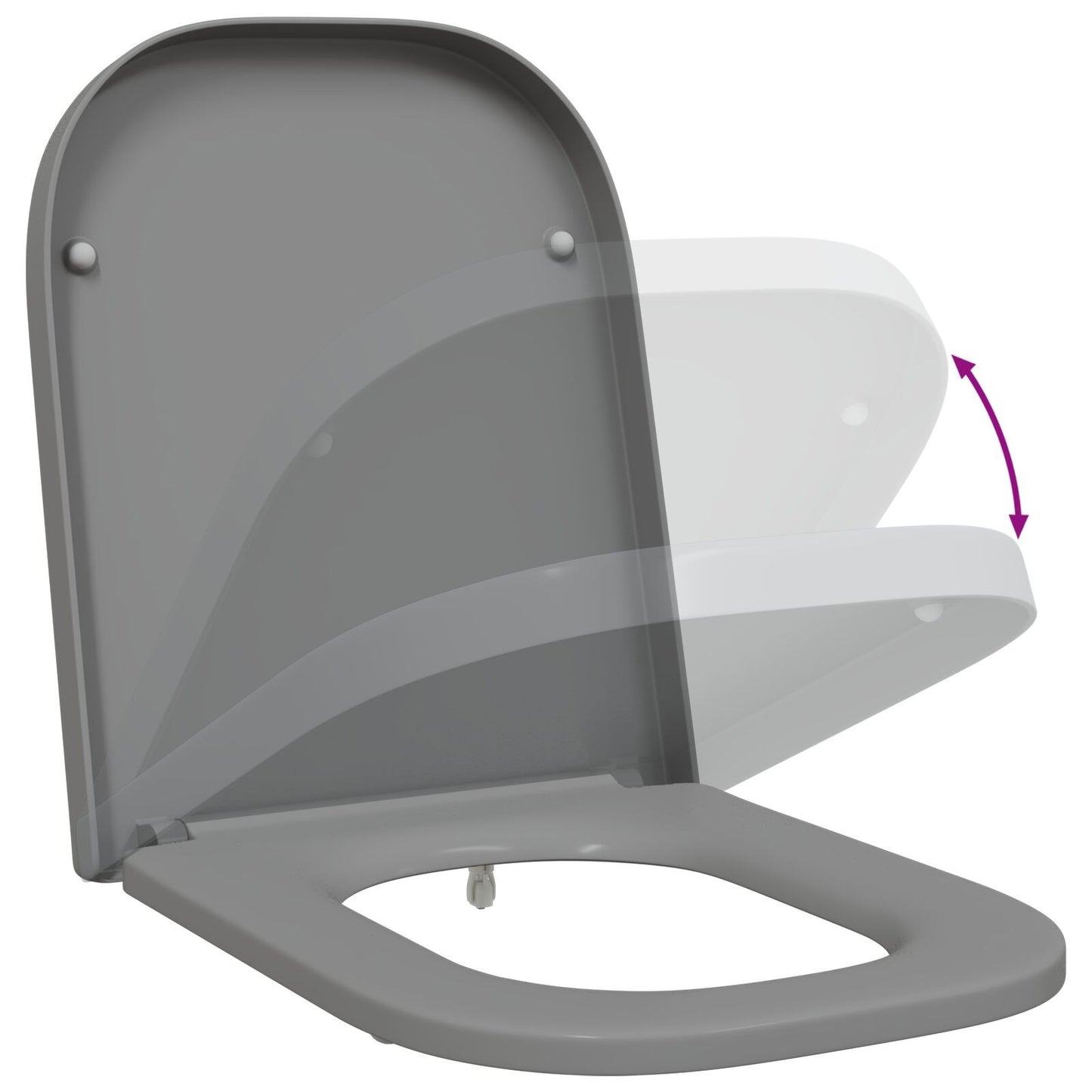 Snelle Toiletbril Met Soft Close Duroplast Grijs