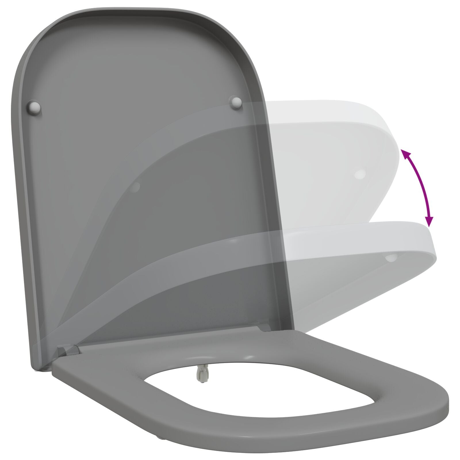 Snelle Toiletbril Met Soft Close Duroplast Grijs
