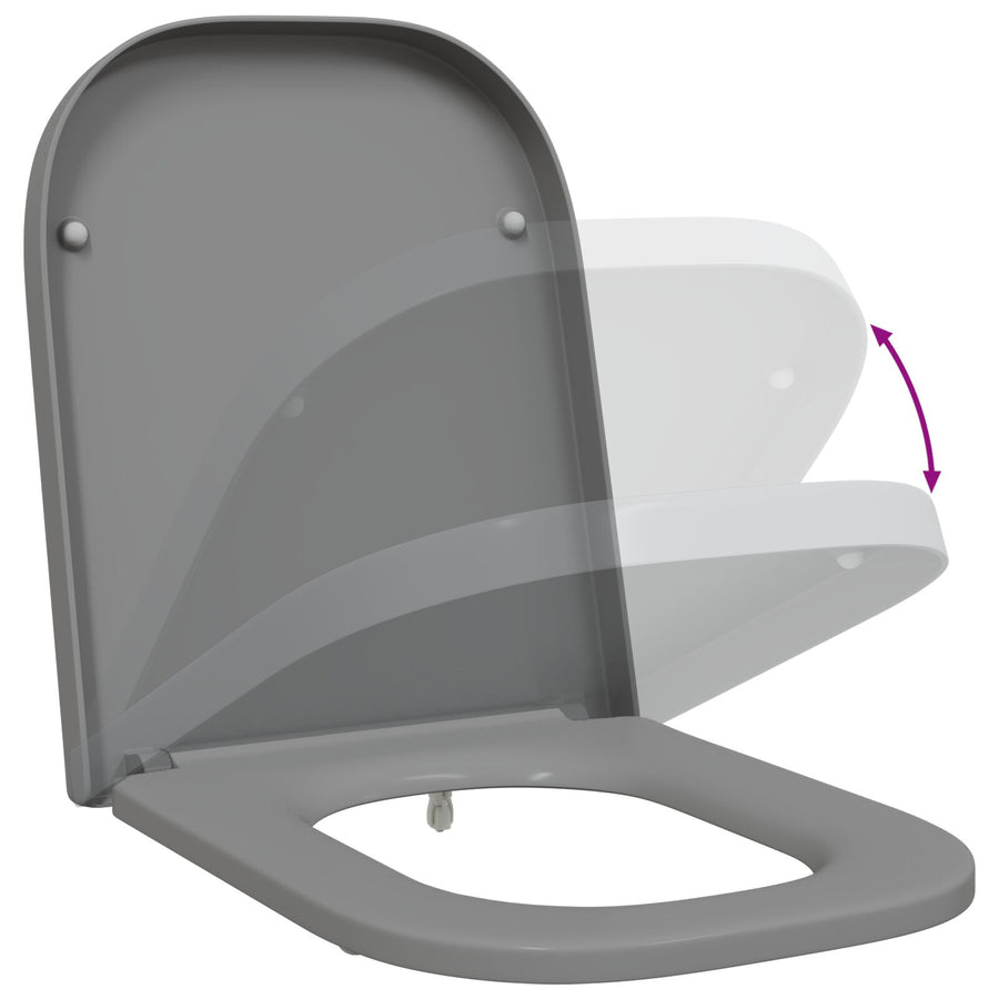 Snelle Toiletbril Met Soft Close Duroplast Grijs