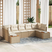 Tuin loungeset 7-zitter polyrattan beige