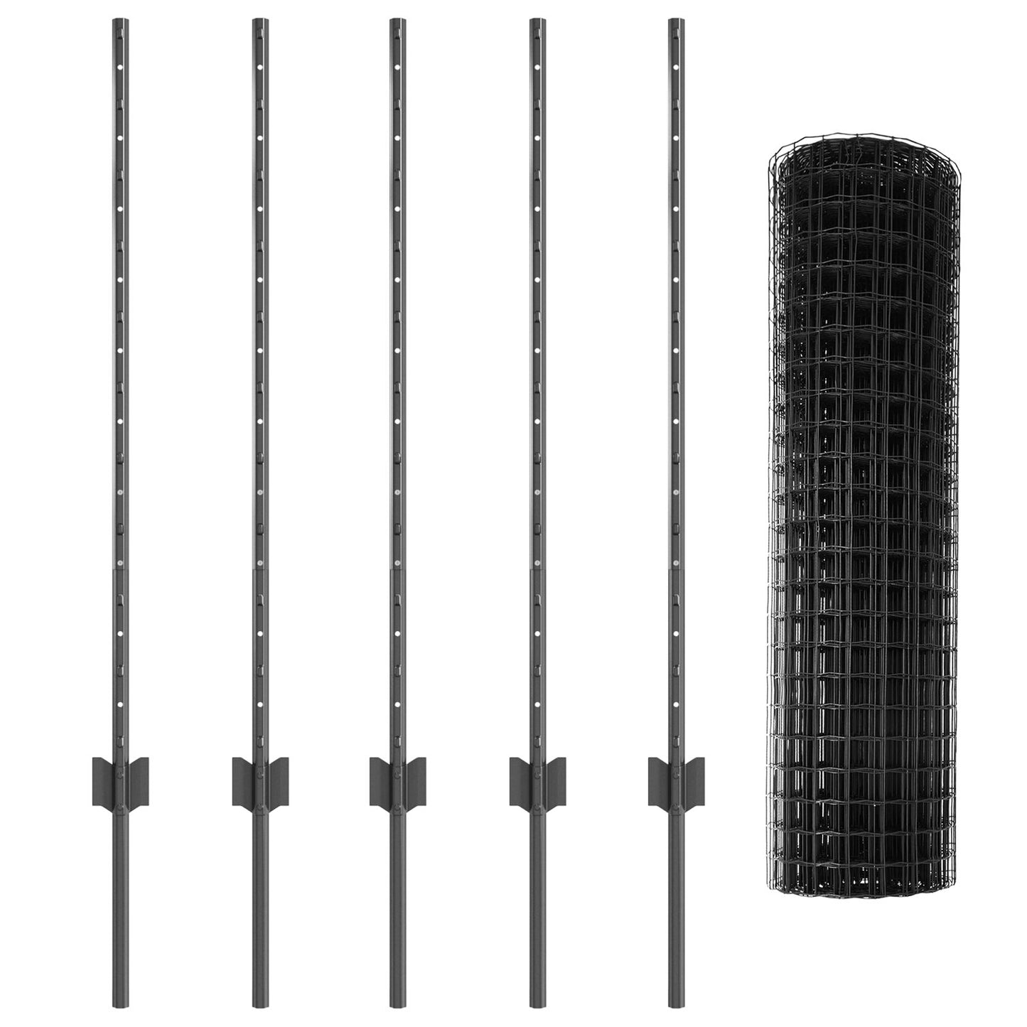 Tuinhek Set 2 Packs Grijs Metaal 10 X 1 M Duurzaam Tuinhek