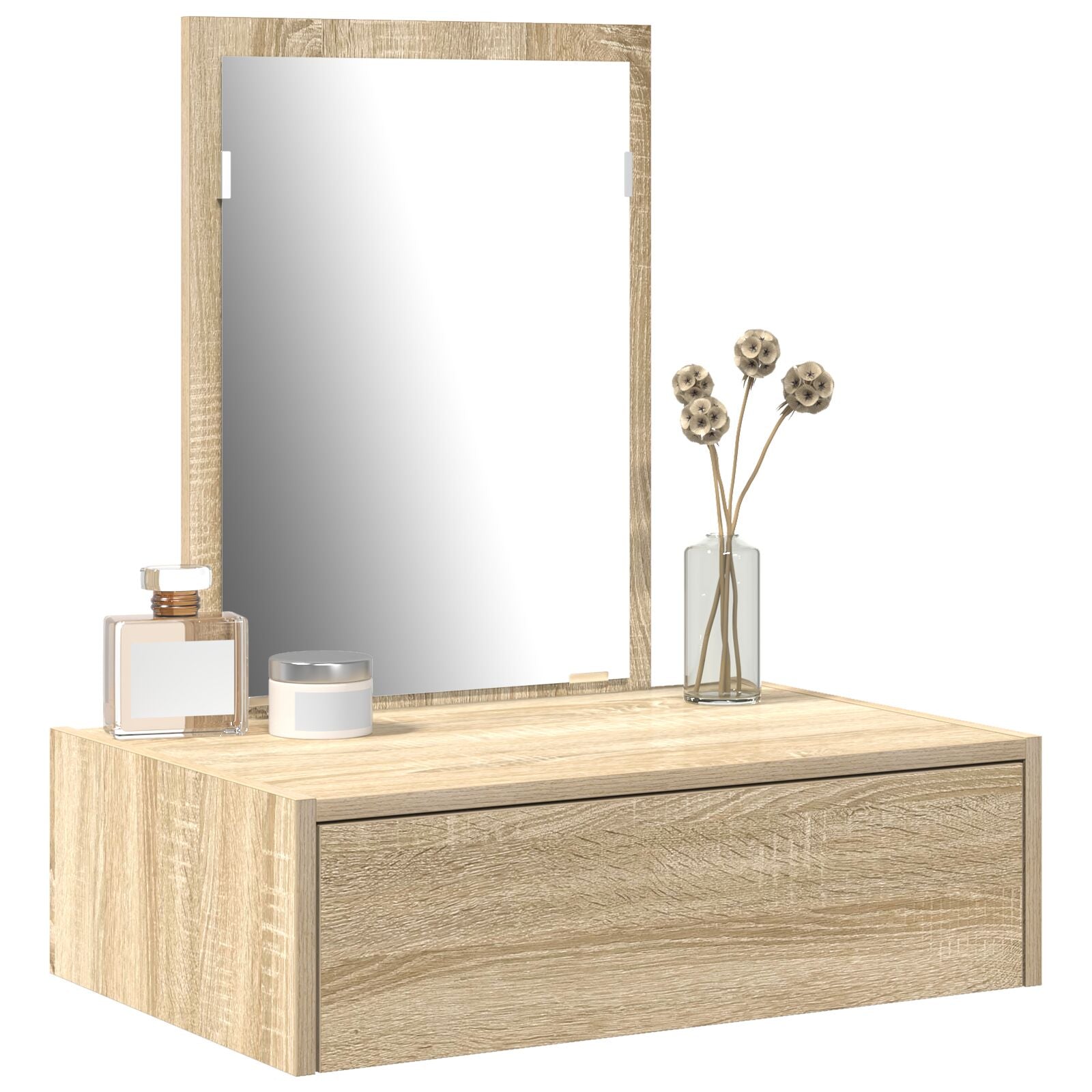 Wandgemonteerde Kaptafel 60 x 40 x 70 cm Sonoma eiken zonder LED