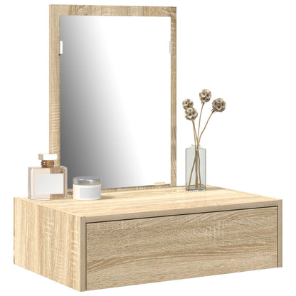 Wandgemonteerde Kaptafel 60 x 40 x 70 cm Sonoma eiken zonder LED