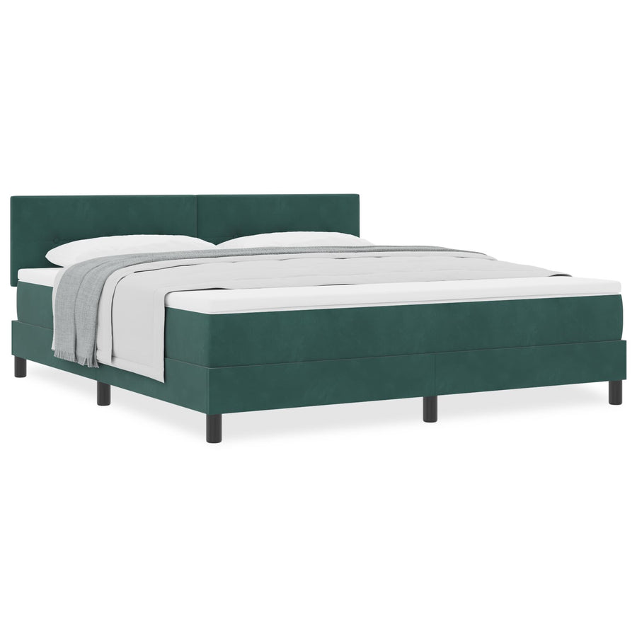 Boxspringbed Met Matras Donkergroen Super King Velvet Blauw