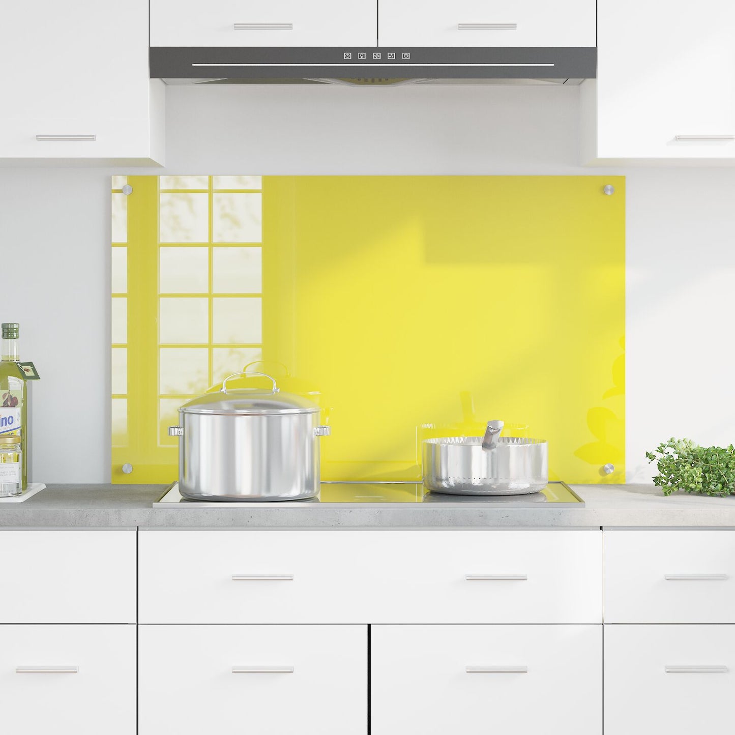 Keuken Achterwand 100X60X0,6 Cm Geharde Glas Geel 100 x 60 cm