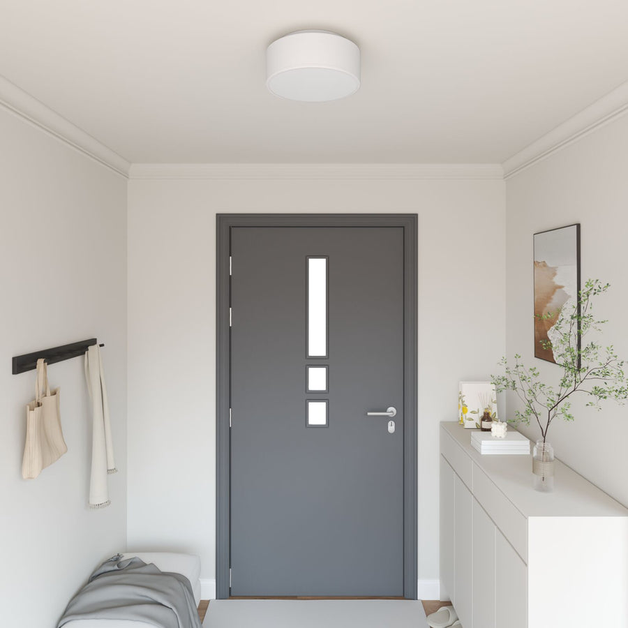 Plafondlampen Inbouw Ø 30 Cm Stof E27 Ø30 x 13.5 cm Wit zonder sterrenlampenkap