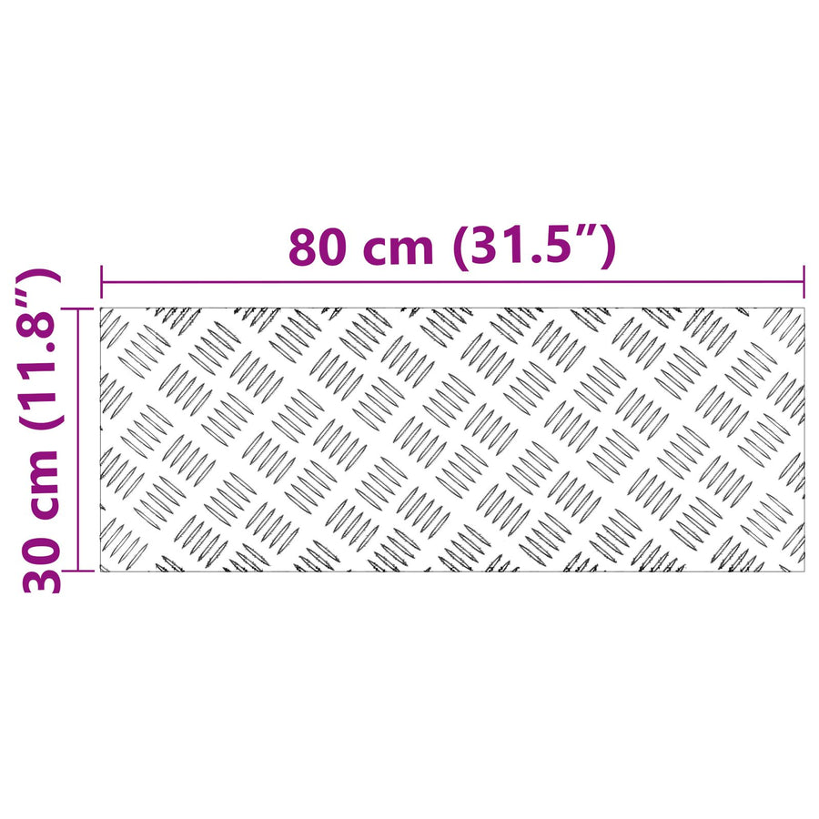 Aluminium Checker Platen 2 Stuks Antislip 80X30 Cm 80 x 30 x 0.2 cm Rechthoekig