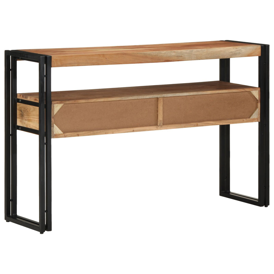 Bijzettafels Zwart En Metaal 120 x 33 x 75 cm Massief acaciahout