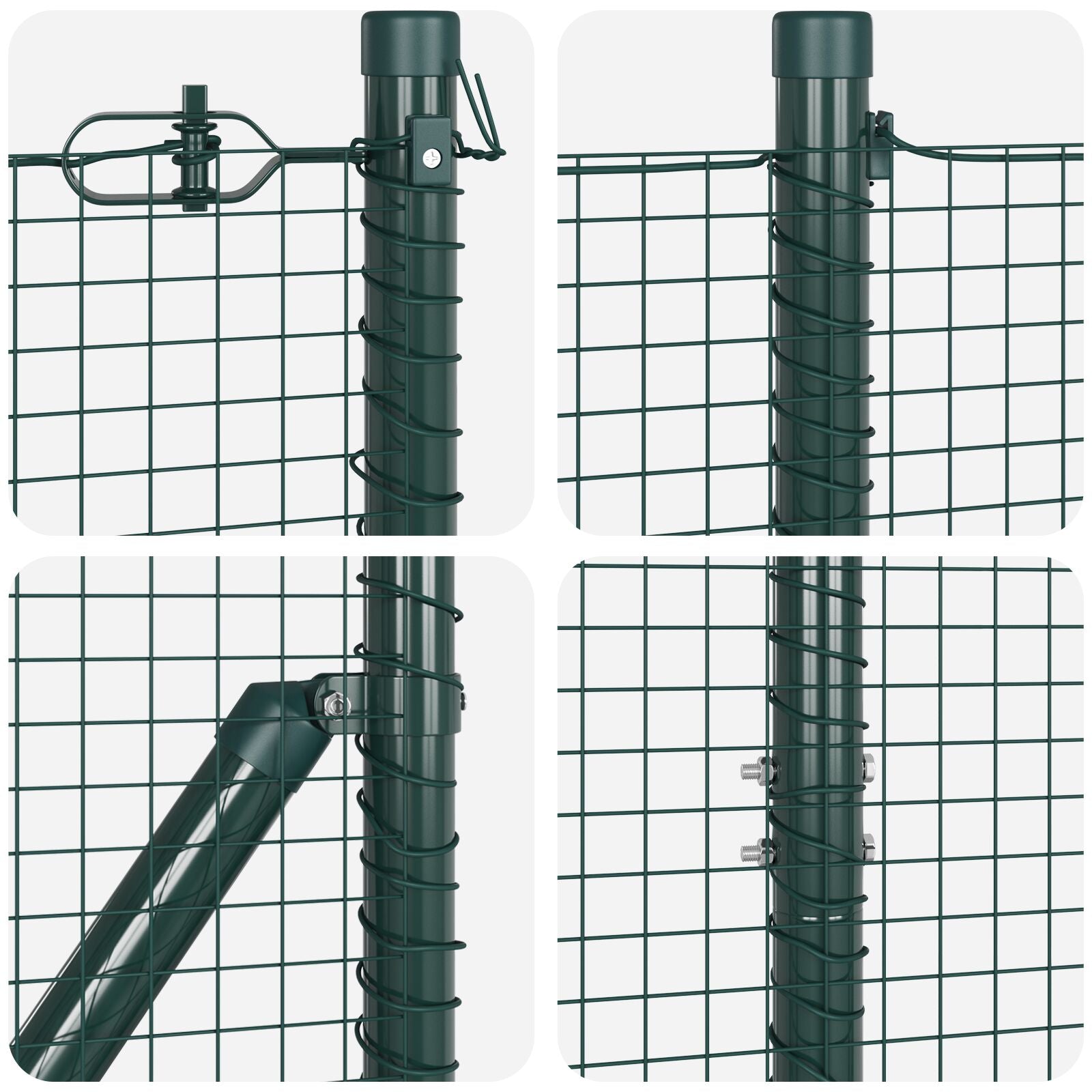 Gelaserd Draadhek Met 7 Spike Palen Groen 1.2X10 M Staal Gegalvaniseerd Staal