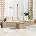 Loungeset polyrattan 4 zitplaatsen beige crème