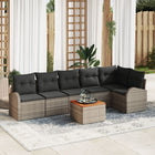 Tuinset poly rattan 7-delig grijs
