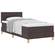 Boxspringbed Met Matras Stof Donkerbruin 90 x 190 cm Knopen gestoffeerd