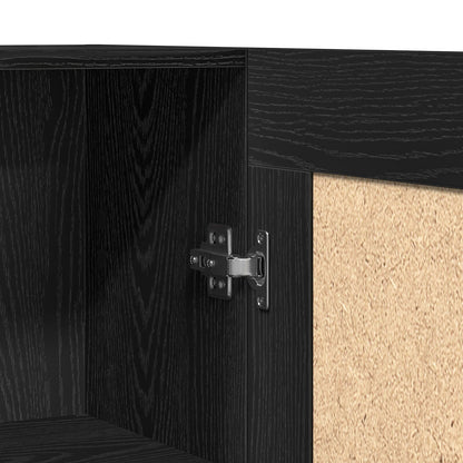 Boekenkasten 2 Stuks Zwart Eiken 165X30,5X150 Cm Geschuurd Hout