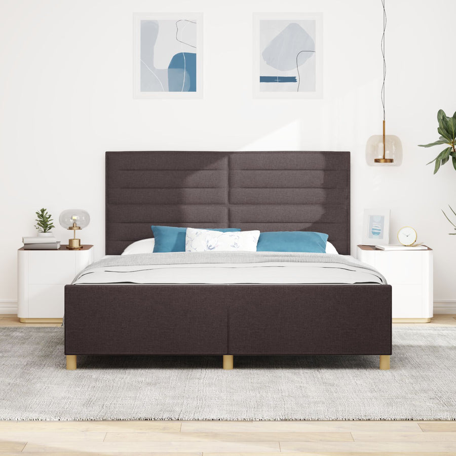 Bedframe Donkerbruin 180X200 Cm Stof Crème