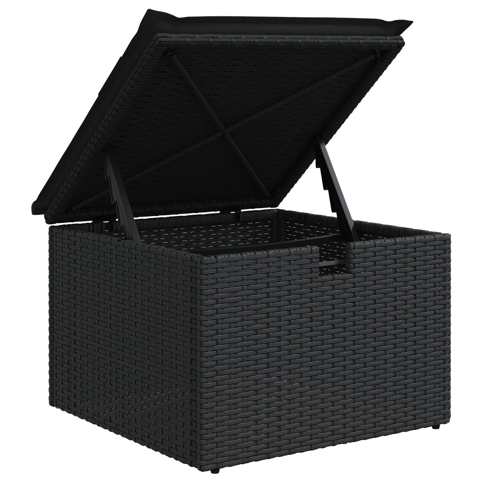 4-Delige Tuinsofa Set Met Kussens Zwart Poly Rattan Wit