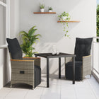 Tuinstoelenset poly rattan grijs 2 stoelen 1 tafel