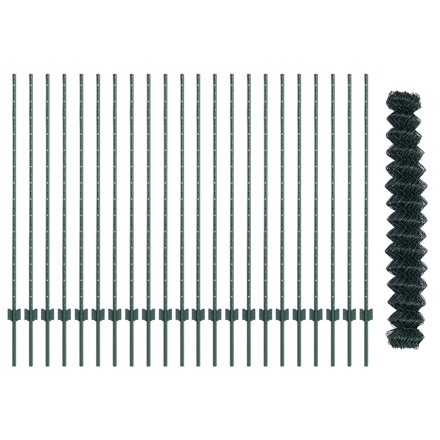 Kettinglinkhek Met 22 U-Palen Groen 1.4X25 M Staal