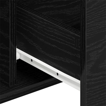 Dressoir Zwart Eiken 104X35X70 Cm Gelaagd Hout