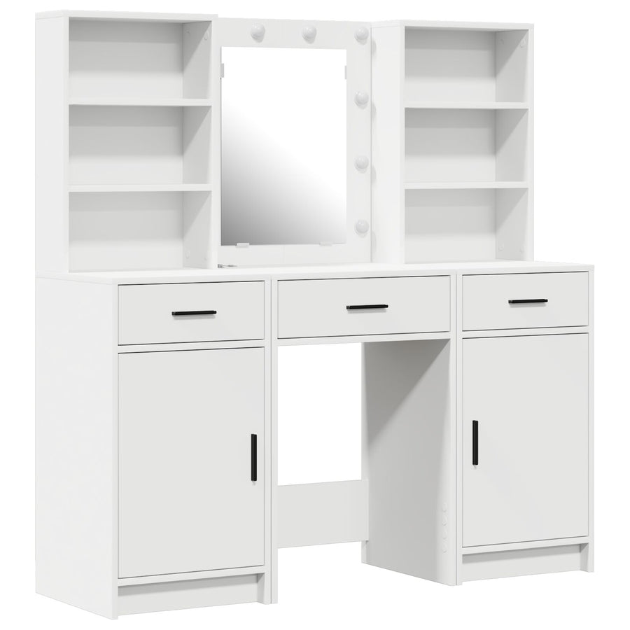 3-Delige Kaptafel Set Wit Engineered Wood