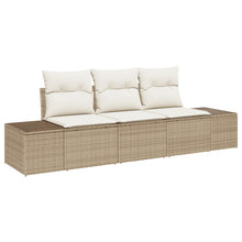 3-Delige Tuin Sofa Set Met Kussens Beige Poly Rattan