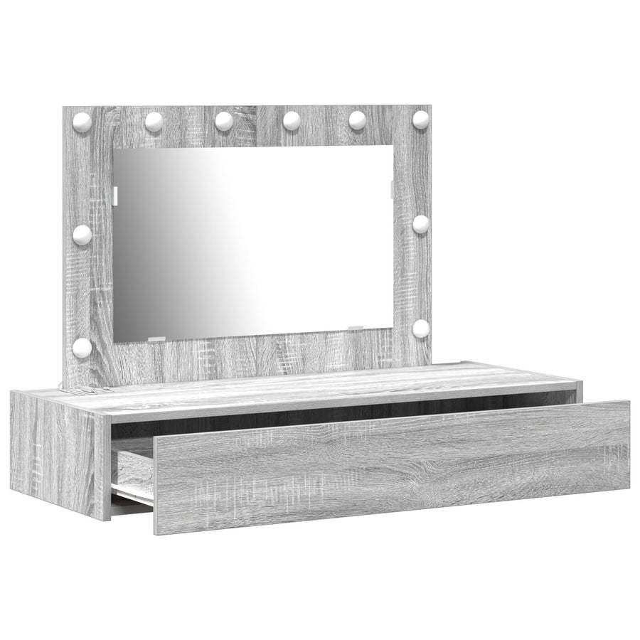 Wandkaptafel -Lampen Grijze Sonama 100 x 40 x 70 cm Grijze sonoma met LED