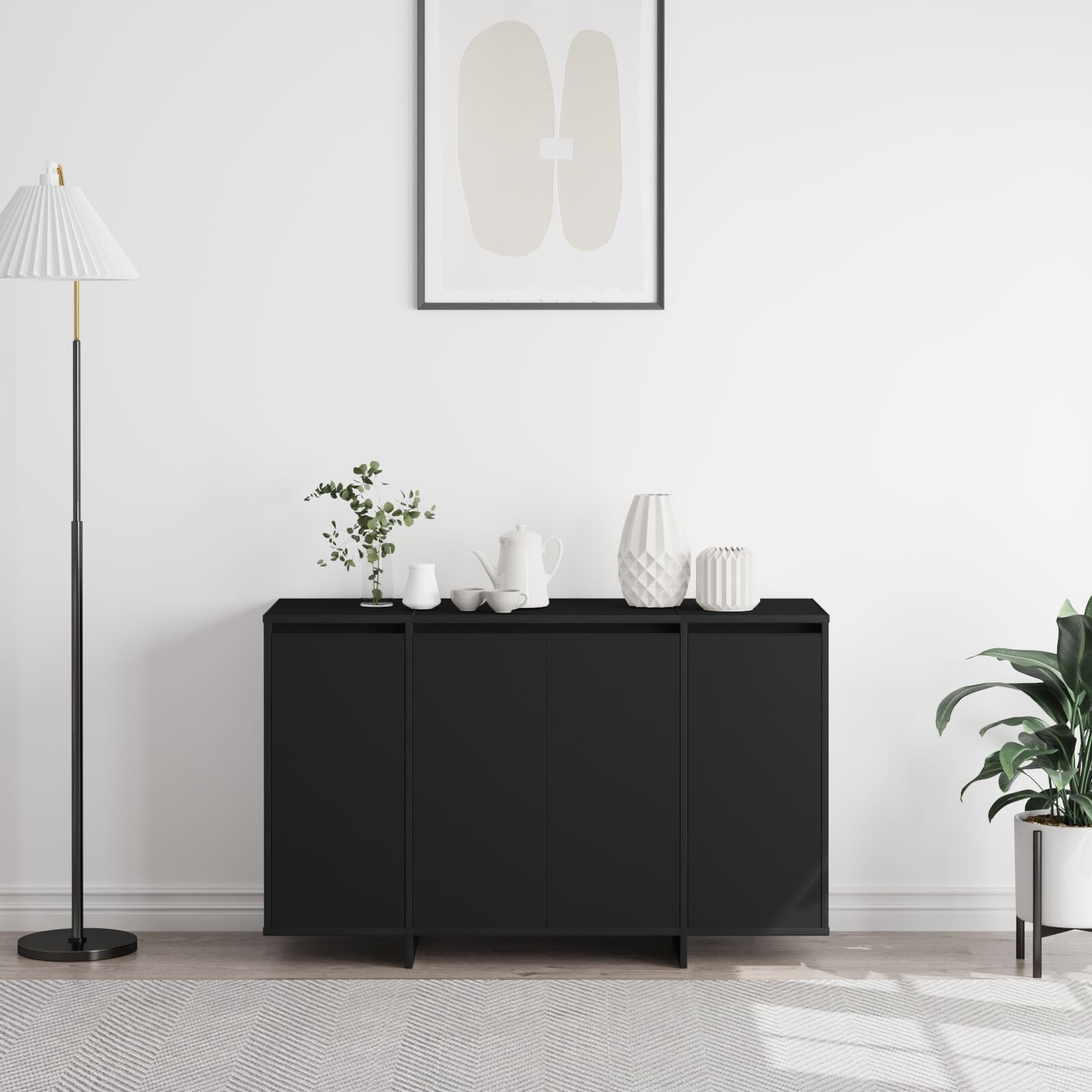 Zwart Dressoir Zwart Samengesteld Hout 120 X 41 X 75 Cm