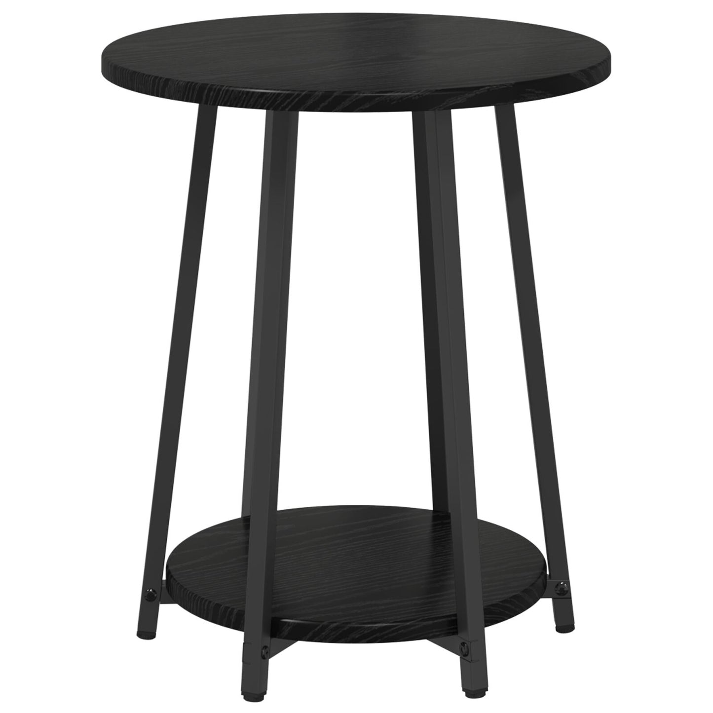 Bijzettafel 2 Stuks Hout En Metaal Zwart eiken