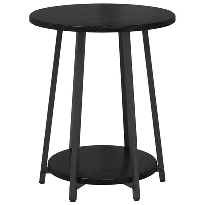 Bijzettafel 2 Stuks Hout En Metaal Zwart eiken