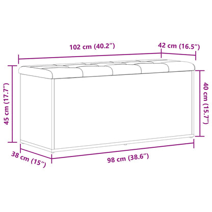 Opslagbank 100X40X45 Cm Gelaagd Hout Zwart eiken 102 x 42 x 45 cm
