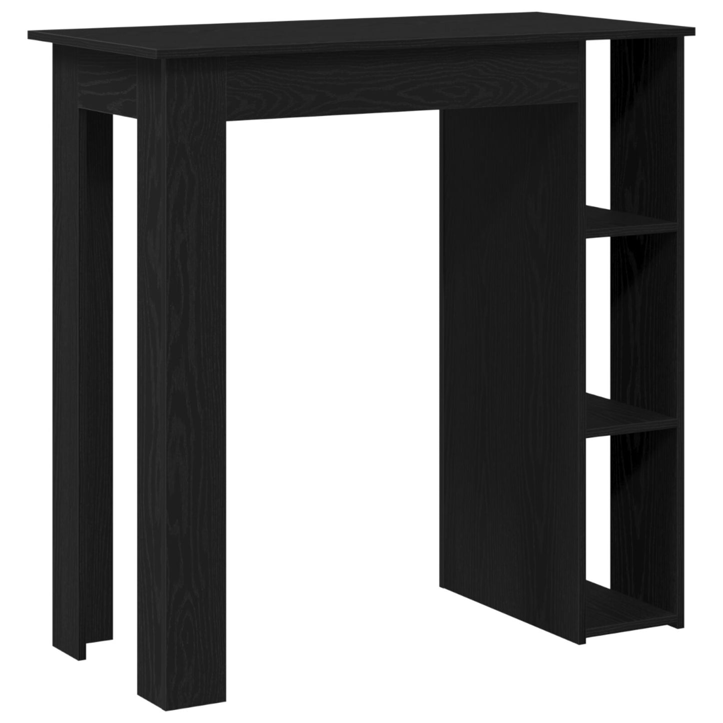 Bartafel Met Plank - Zwart Eiken, 102X50X103,5 Cm, Gemaakt Van Samengesteld Hout