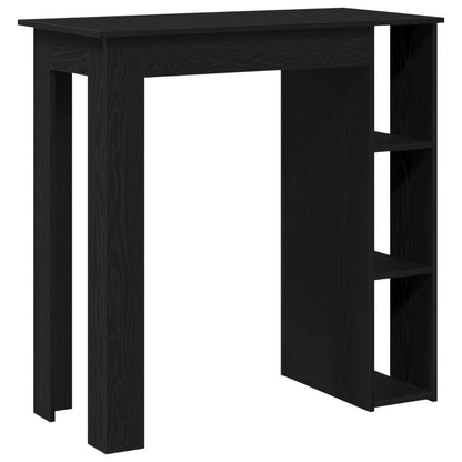 Bartafel Met Plank - Zwart Eiken, 102X50X103,5 Cm, Gemaakt Van Samengesteld Hout
