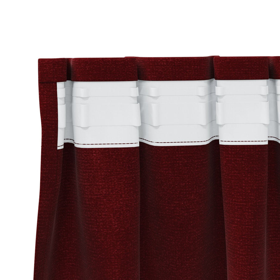 Zwarte Gordijnen Met Topband 2 Stuks Fluweel Wijnrood 140 x 225 cm met ingezette tape