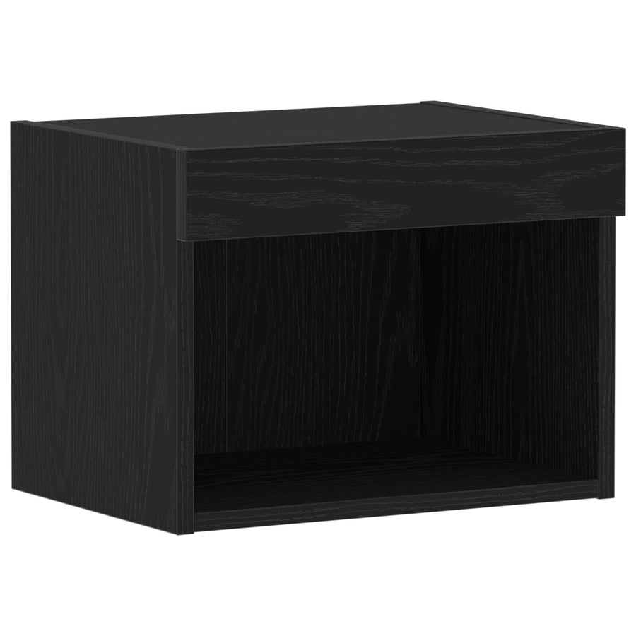 Wandkast Met Led-Verlichting Zwart Eik 40X30X30 Cm