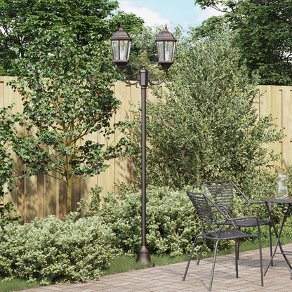 Tuinlichtpaal 2-Lamp E27 220 Cm Aluminium Brons