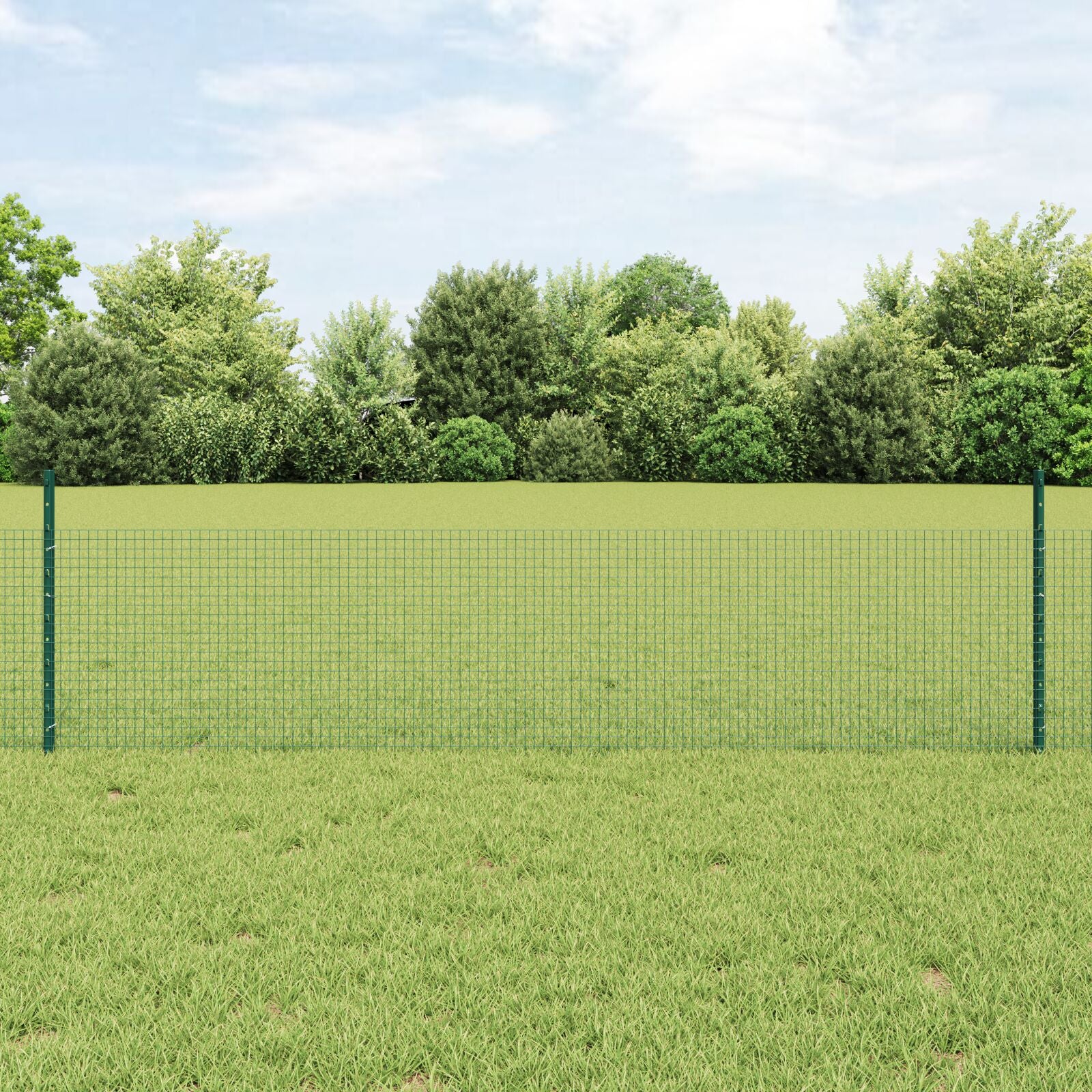 Verzinkte Draadomheining Met 44 U-Palen Groen 0.5X100 M Staal