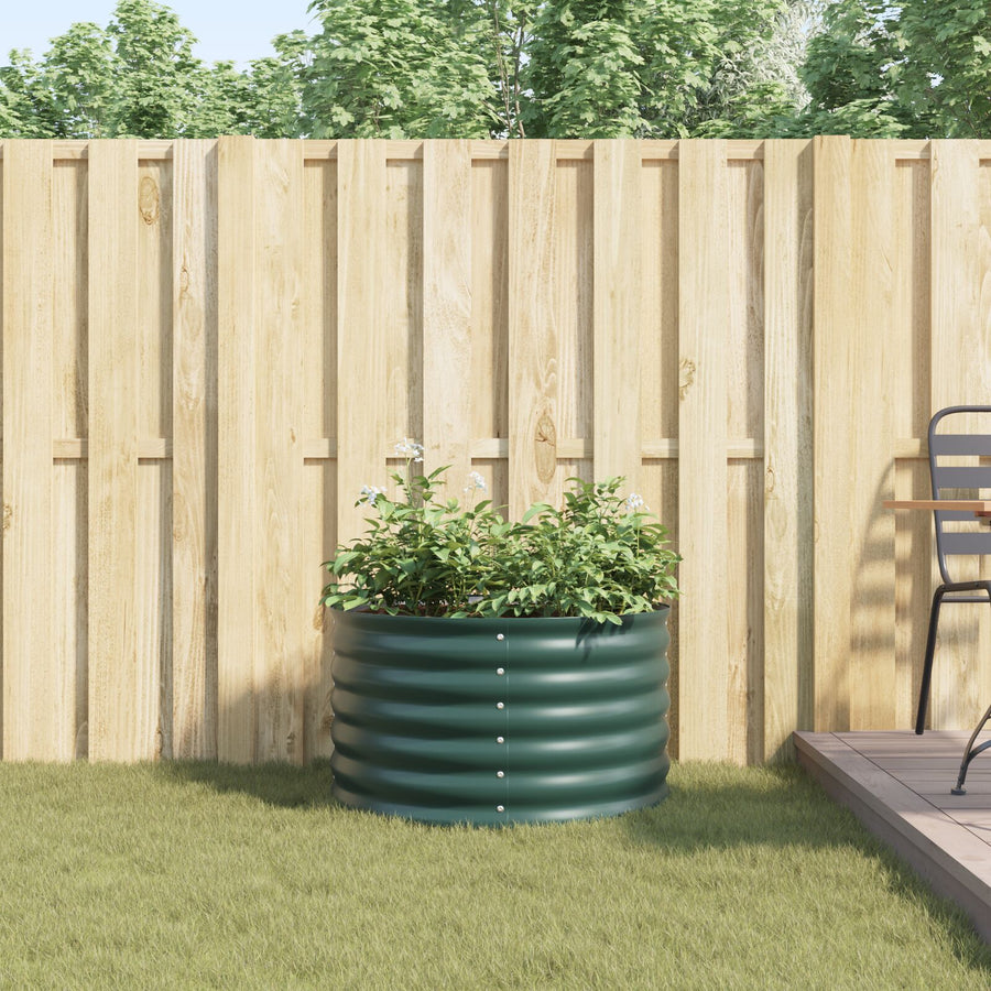 Tuin Verhoogde Bloembak Gegalvaniseerd Staal 80 x 80 x 44 cm Groen