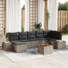 Garden sofa set with cushions 8 pcs Grey poly rattan