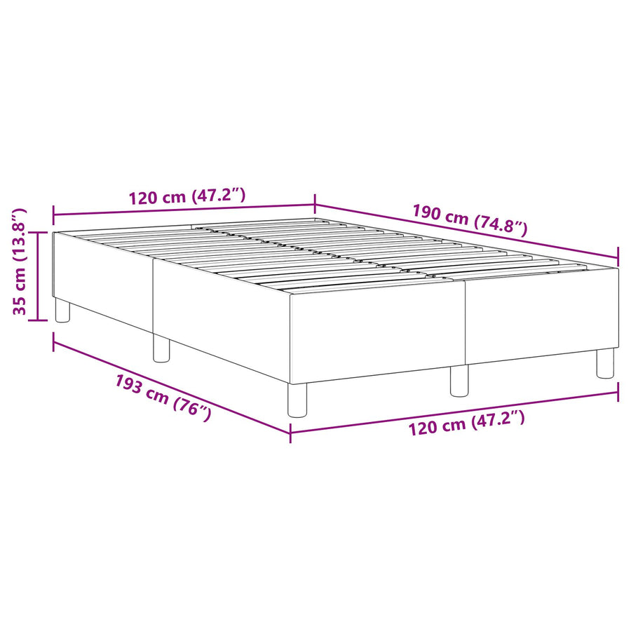 Boxspring Bed Klein Tweepersoons Corduroy Stof Crème 120 x 190 cm