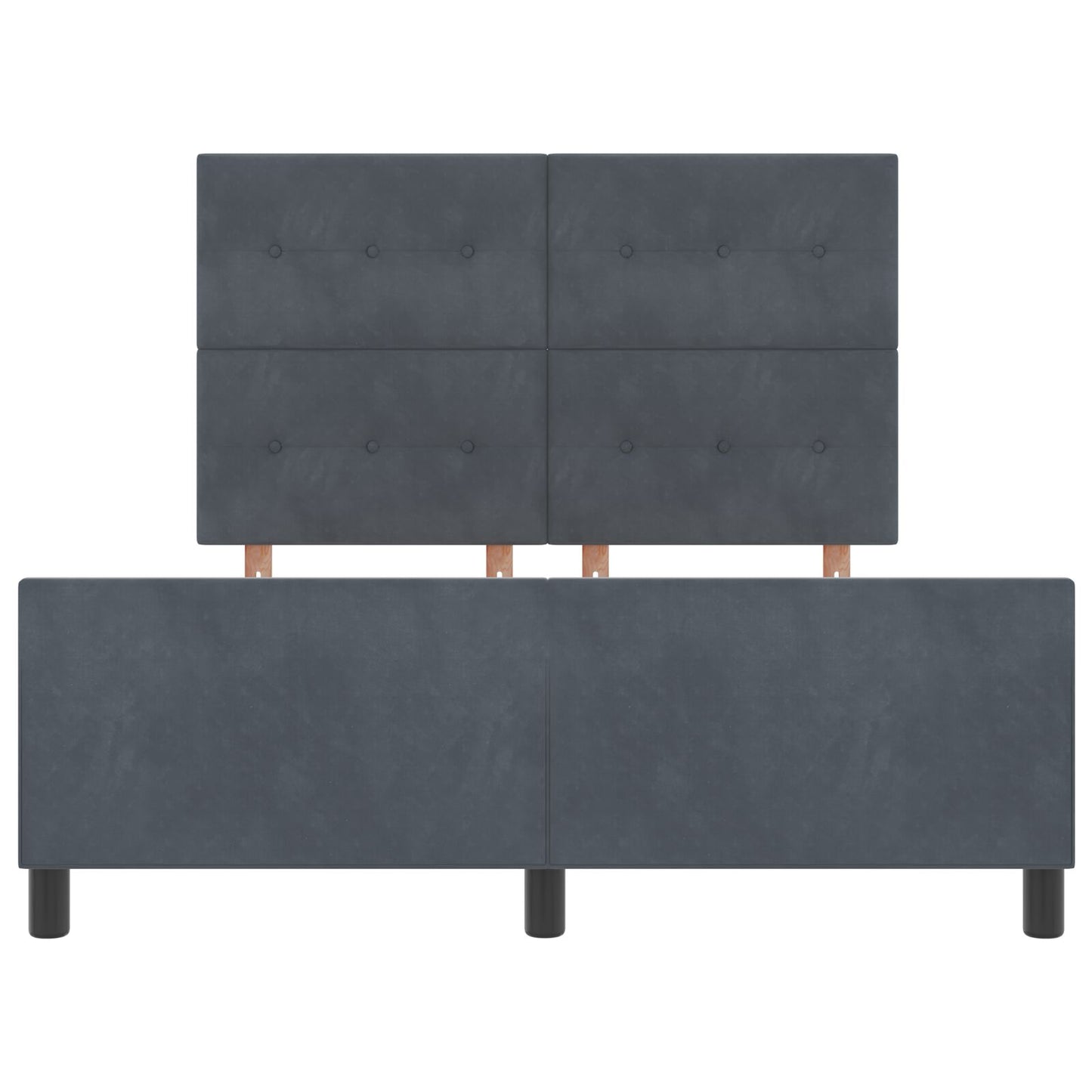 Donkergrijze Velours Bedombouw 140X190 Cm Crème