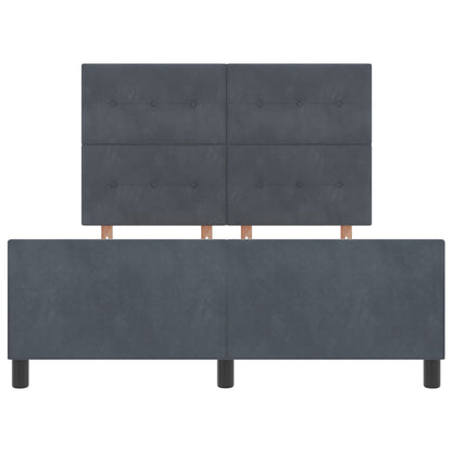 Donkergrijze Velours Bedombouw 140X190 Cm Crème