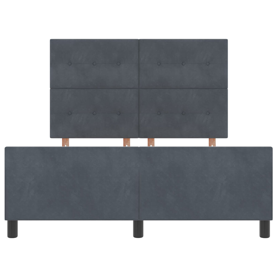 Donkergrijze Velours Bedombouw 140X190 Cm Crème