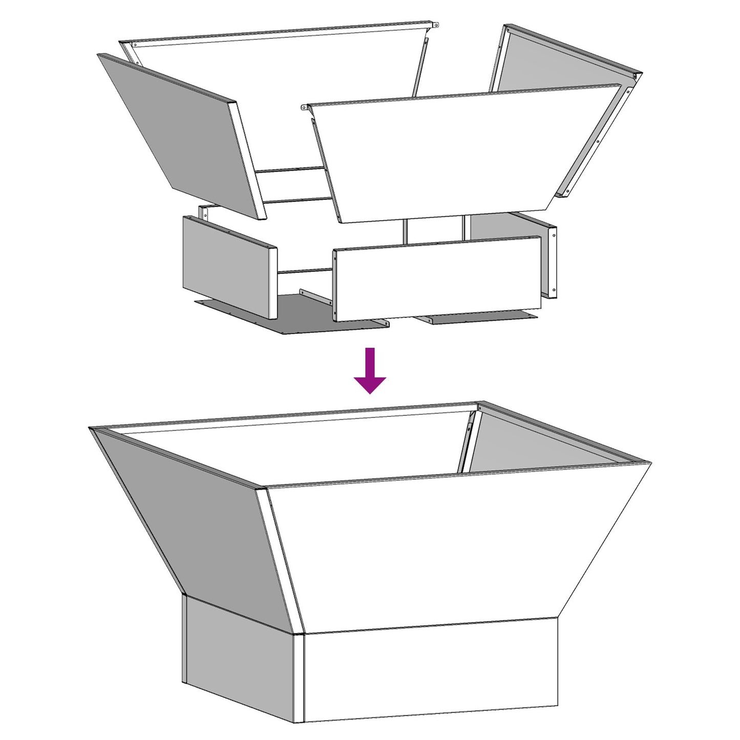 Vierkante Vuurkorf Bruin Verweerd Staal 60 x 60 x 35 cm Verweerd staal/Bruin